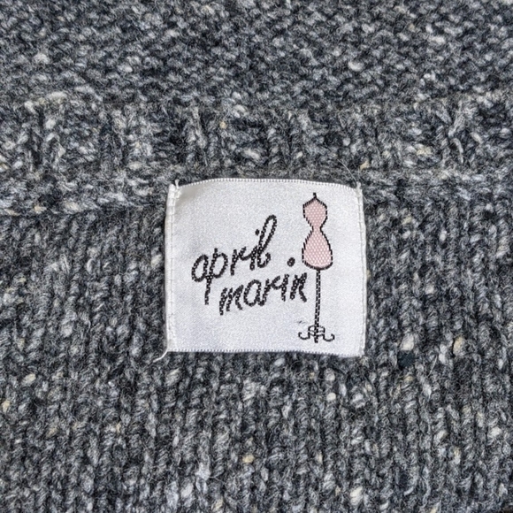 APRIL MARIN "Lincoln" knit Sweater Poncho in Alpaca/Wool Blend - Picture 6 of 7